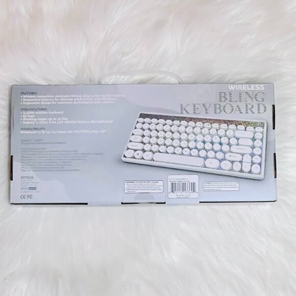 Silver Wireless Bling (Rhinestone) Keyboard - Picture 2 of 2